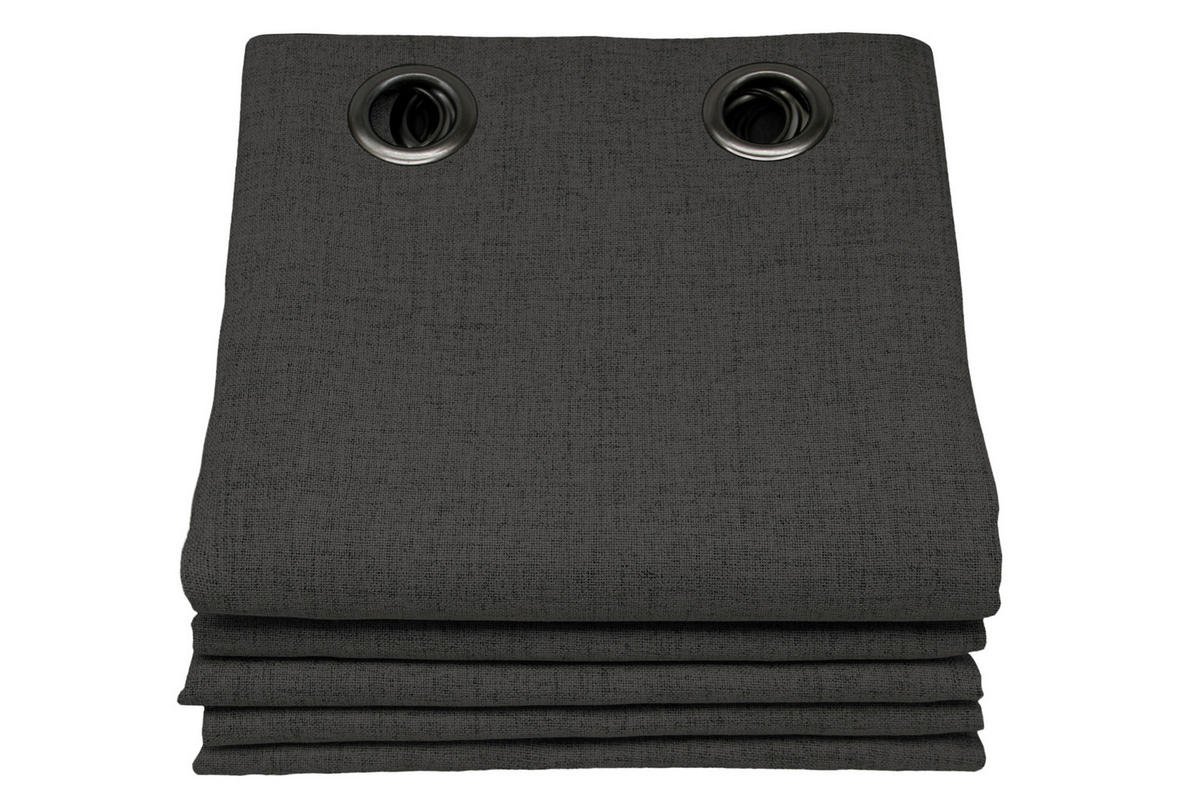 VERDUNKELUNGSVORHANG - Dunkelgrau, Basics, Textil (135/260cm)