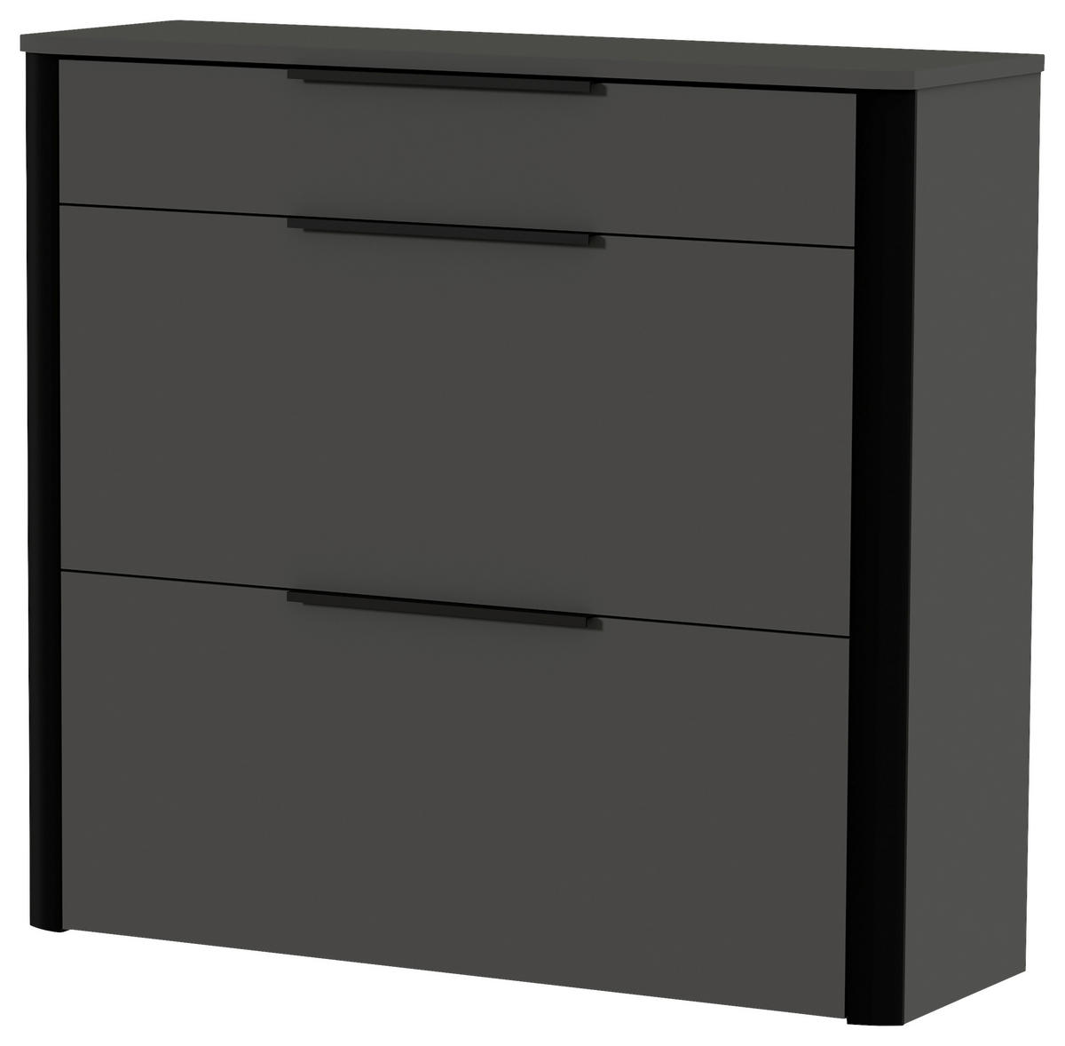 GARDEROBE 3-teilig  in 150/191/34 cm  - Anthrazit/Schwarz, Design, Glas/Holzwerkstoff (150/191/34cm) - Dieter Knoll