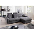 ECKSOFA in Mikrofaser Dunkelrot  - Chromfarben/Dunkelrot, MODERN, Kunststoff/Textil (276/193cm) - Hom`in