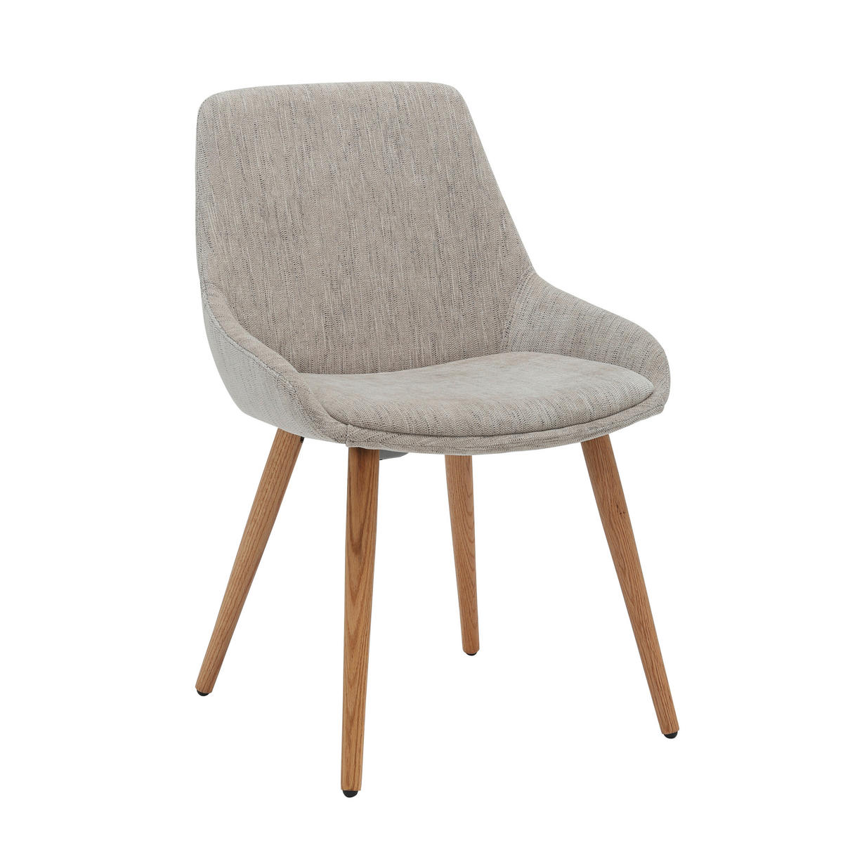 STUHL   Chenille  - Beige/Naturfarben, Modern, Holz/Textil (52/81/56,5cm) - home24