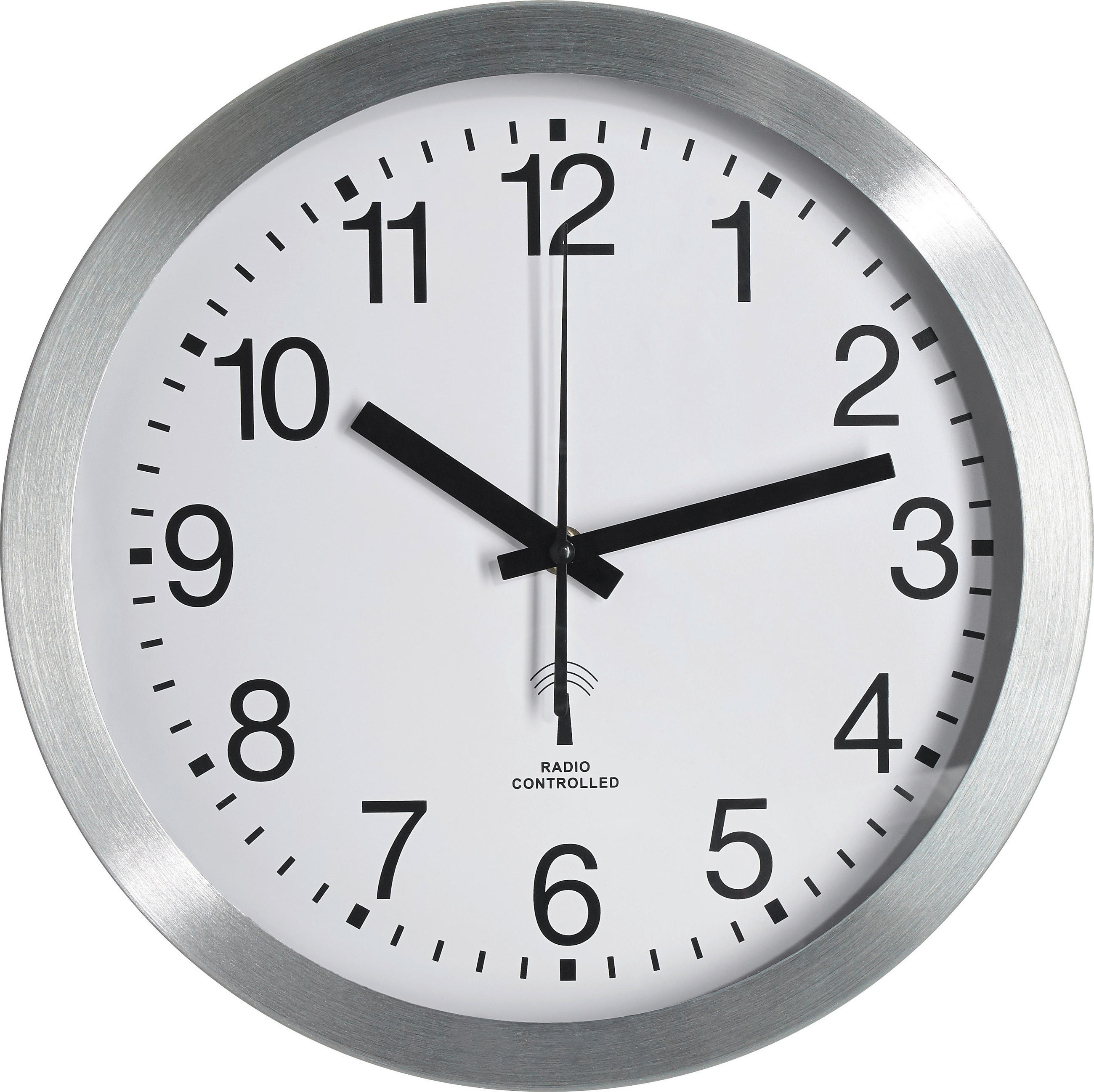 CEAS DE PERETE 25 cm   - argintiu/alb, Basics, plastic/sticlă (25cm) - Boxxx
