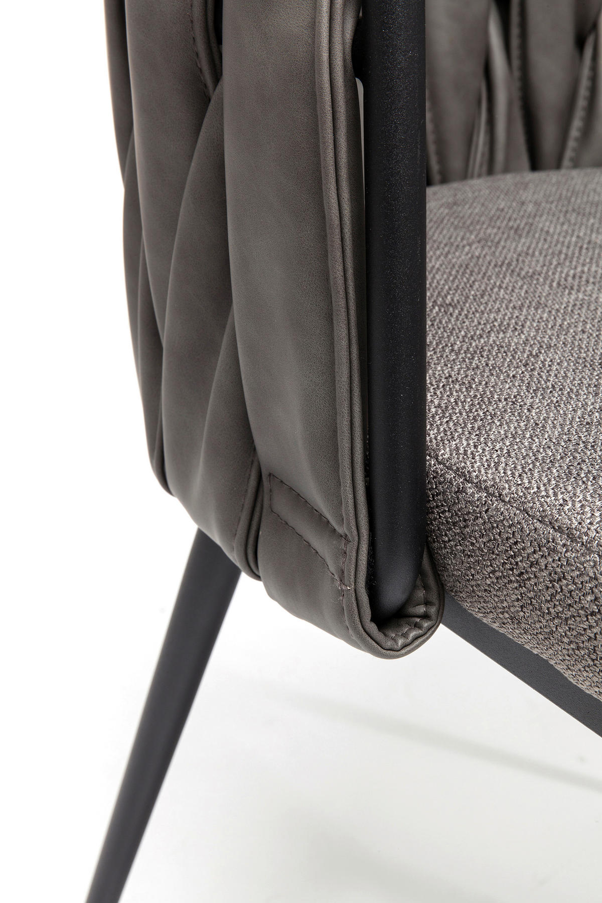 ARMLEHNSTUHL  in  - Schwarz/Grau, Design, Textil/Metall (55/75/52cm) - Kare-Design