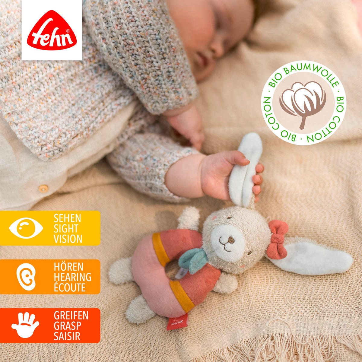 GREIFLING fehnNATUR  - Altrosa, Basics, Textil (22/15/4,8cm) - Fehn