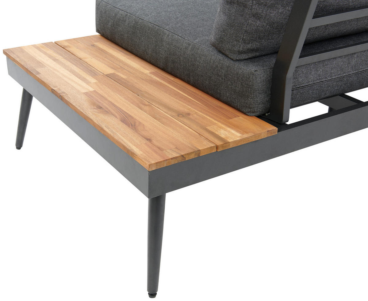 LOUNGEGARNITUR 247/247 cm Akazie Hartholz Aluminium  - Alufarben/Grau, MODERN, Holz/Textil (247/247cm) - Ambia Garden