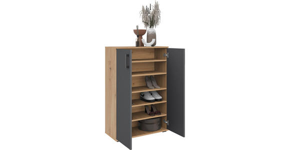 SCHUHSCHRANK 70/106/33,4 cm - Anthrazit/Schwarz, KONVENTIONELL, Holzwerkstoff/Kunststoff (70/106/33,4cm) - Xora