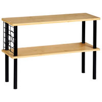 KÜCHENREGAL  - Hellbraun/Schwarz, Basics, Naturmaterialien/Metall (55/38/20cm) - Kesper