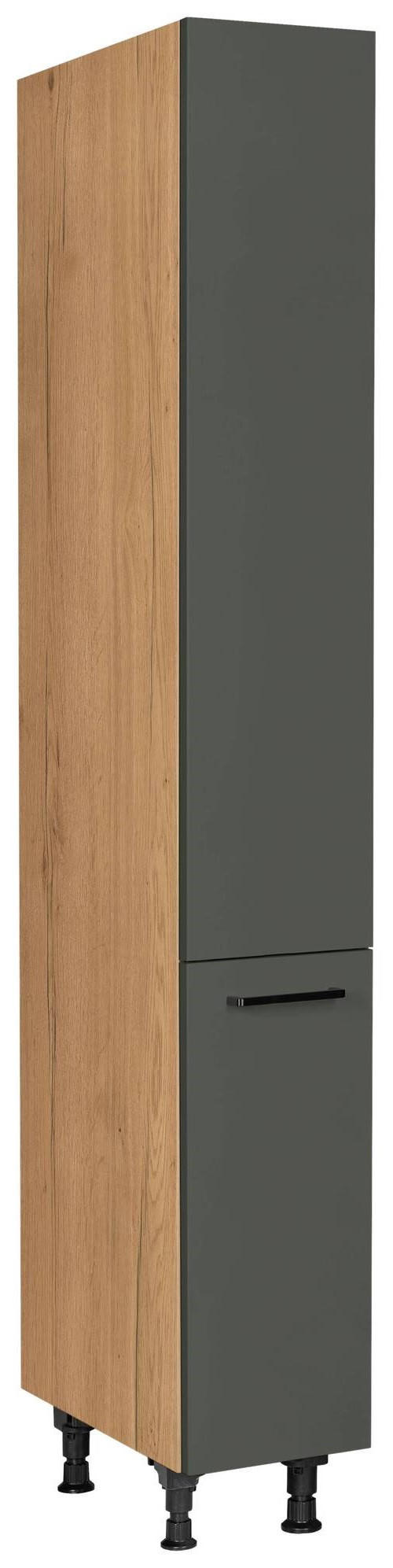 APOTHEKERSCHRANK 30/216,6/58 cm  in Grün, Eichefarben  - Eichefarben/Schwarz, MODERN, Holzwerkstoff/Metall (30/216,6/58cm) - Nobilia