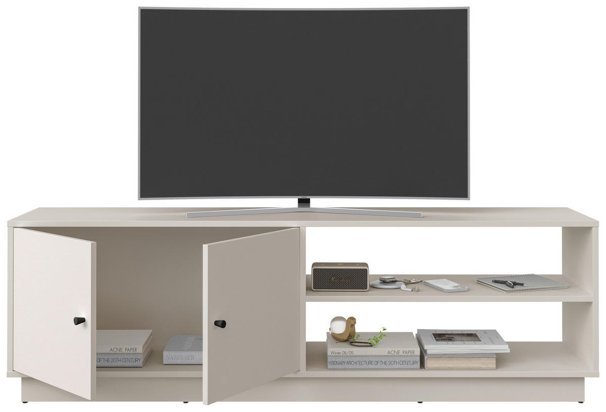 TV-ELEMENT - Kaschmir/Schwarz, Basics, Holzwerkstoff/Kunststoff (161/50/33,5cm) - Boxxx