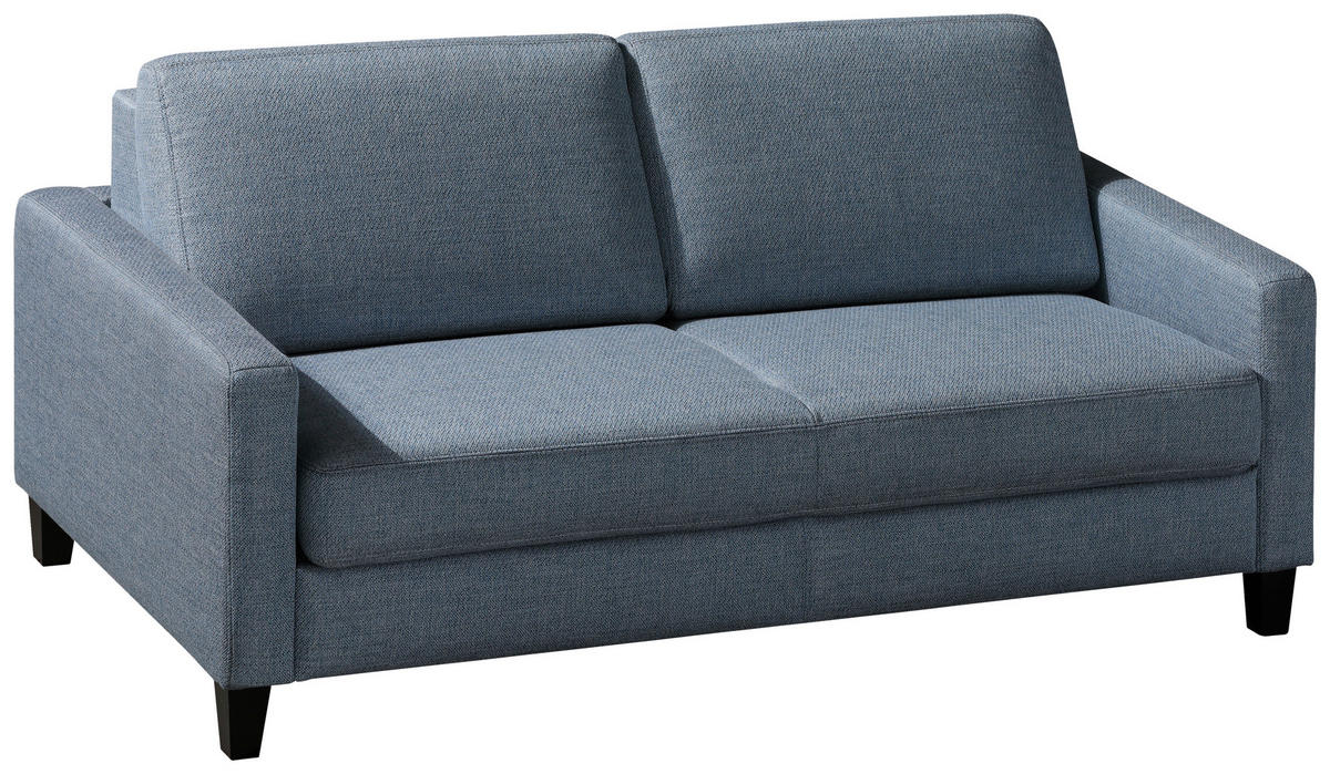 SCHLAFSOFA Textil Blau, Grau  - Blau/Schwarz, Design, Holz/Textil (184/87/102cm) - Dieter Knoll