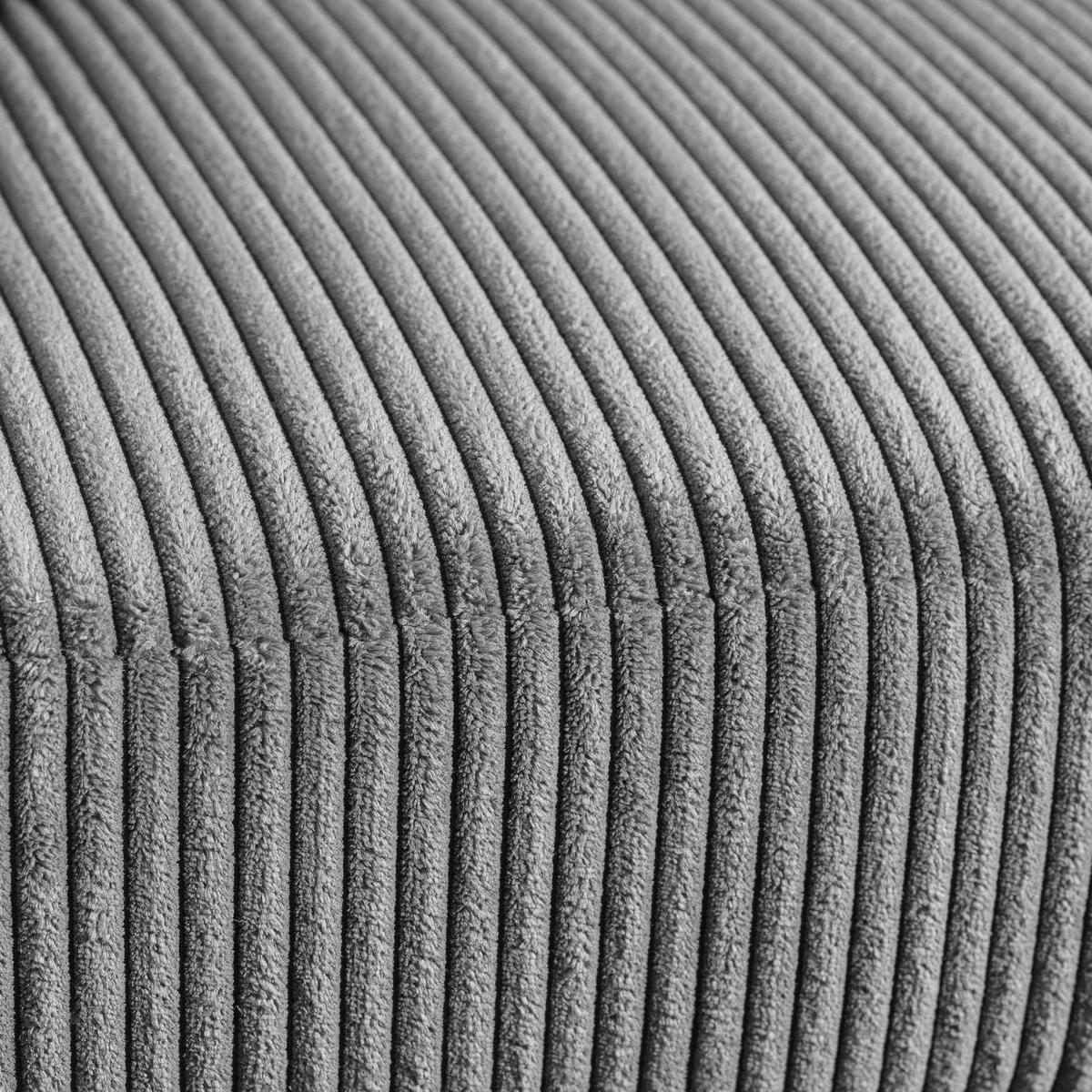 ECKSOFA in Cord Hellgrau  - Hellgrau/Schwarz, Design, Kunststoff/Textil (259/174cm) - Cantus