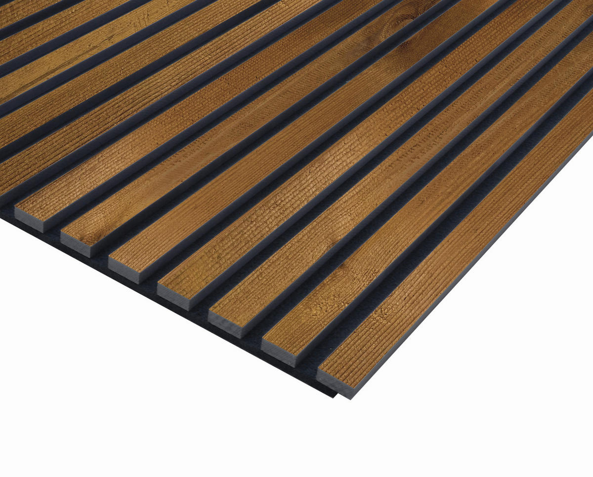 AKUSTIKPANEEL Thermoholz Kiefer roh 57.25/1.8/240 cm  - Eichefarben, KONVENTIONELL, Holzwerkstoff/Textil (57.25/1.8/240cm)