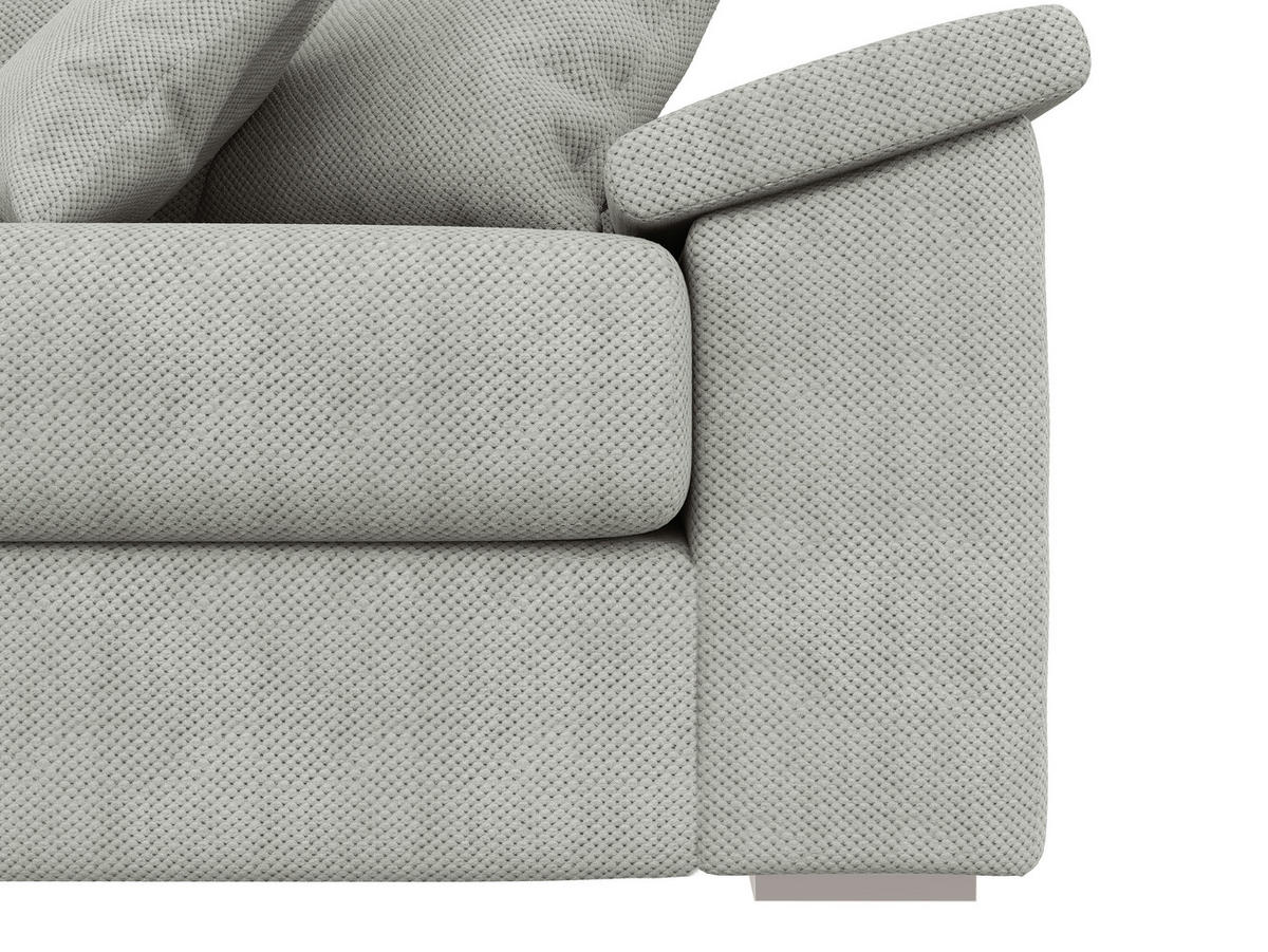 BIGSOFA TERMINI Velours, Webstoff Creme  - Beige/Creme, Design, Holz/Textil (260/98/123cm) - MID.YOU