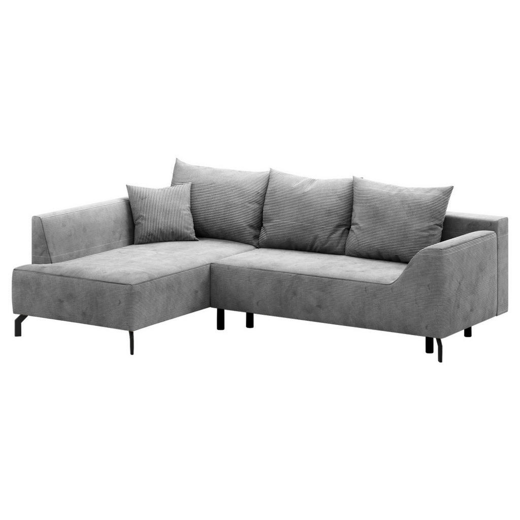 Thumbnail - Mid.you Eckschlafsofa, Hellgrau, Textil, 3-Sitzer, Füllung: Faserbällchen, Schaumstoffflocken,Faserbällchen, Schaumstoff...