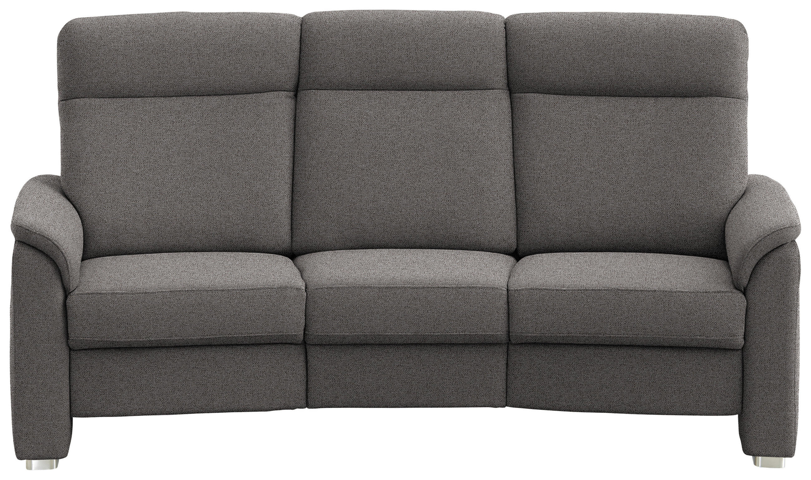 TRAPEZSOFA  in Flachgewebe Dunkelbraun  - Dunkelbraun/Alufarben, KONVENTIONELL, Textil/Metall (218/107/103cm) - Beldomo Comfort