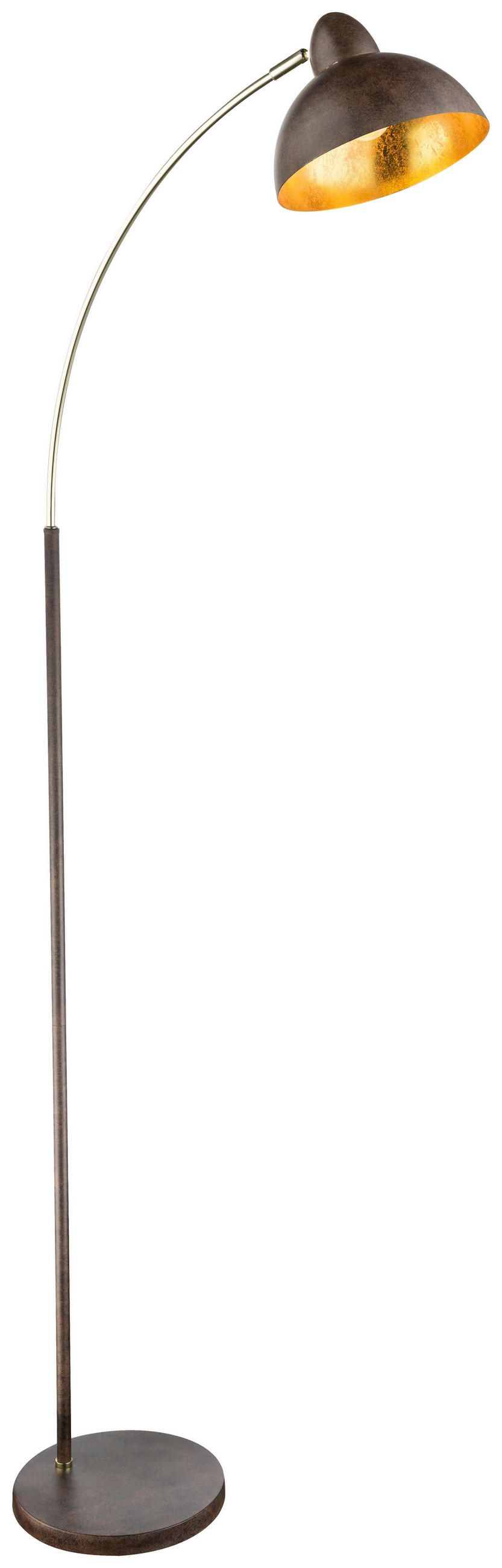 BOGENLEUCHTE 50/23/155 cm    - Rostfarben/Goldfarben, Trend, Metall (50/23/155cm) - Globo