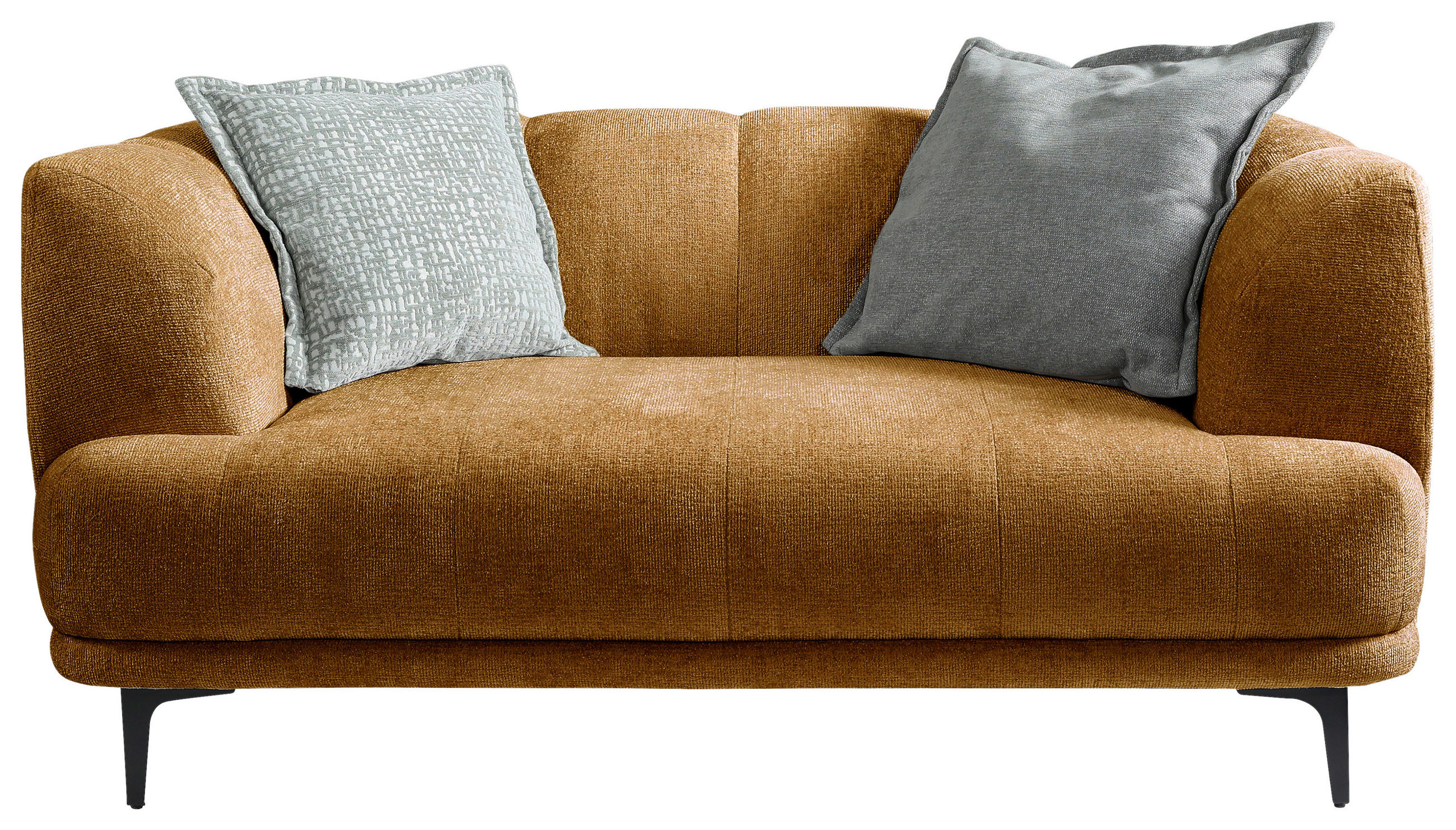 2-SITZER-SOFA in Flachgewebe Goldfarben  - Goldfarben/Schwarz, Design, Textil/Metall (166/77/106cm) - MID.YOU