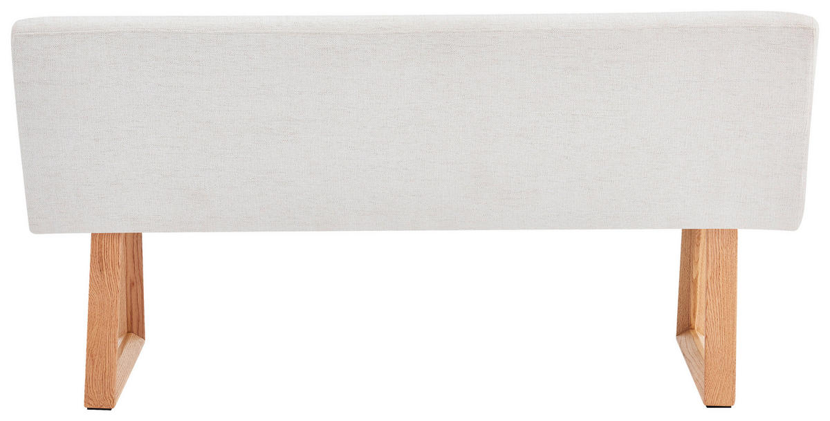 SITZBANK 160/82/61 cm Leinenoptik Eichefarben, Beige Eiche massiv  - Eichefarben/Beige, MODERN, Holz/Textil (160/82/61cm) - Livetastic