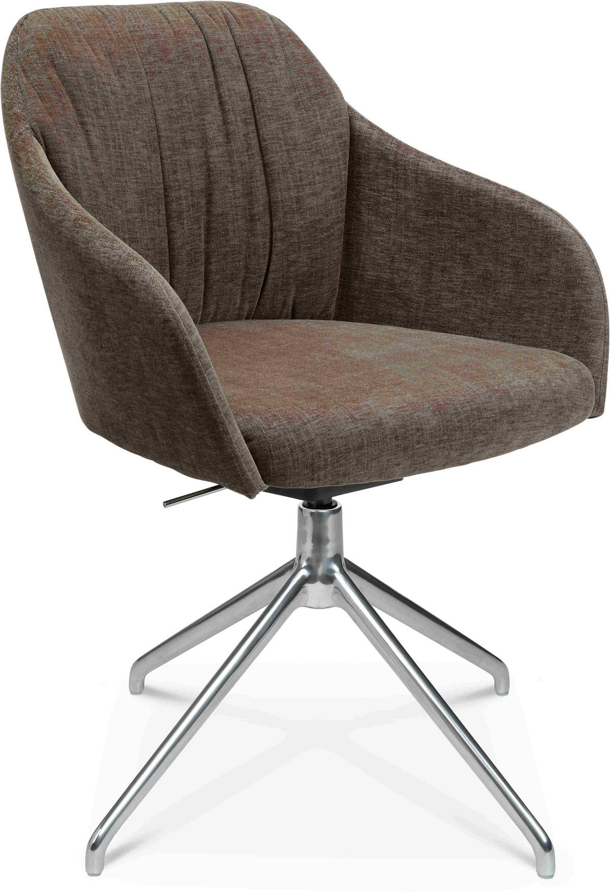 ARMLEHNSTUHL  in Aluminium Velours  - Alufarben/Braun, Design, Textil/Metall (58/81,5-84,5/60cm) - Johann Jakob