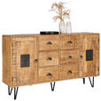 SIDEBOARD 150/90/40 cm - Hellbraun/Naturfarben, LIFESTYLE, Holz/Metall (150/90/40cm) - Landscape