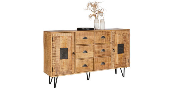 SIDEBOARD 150/90/40 cm - Hellbraun/Naturfarben, LIFESTYLE, Holz/Metall (150/90/40cm) - Landscape