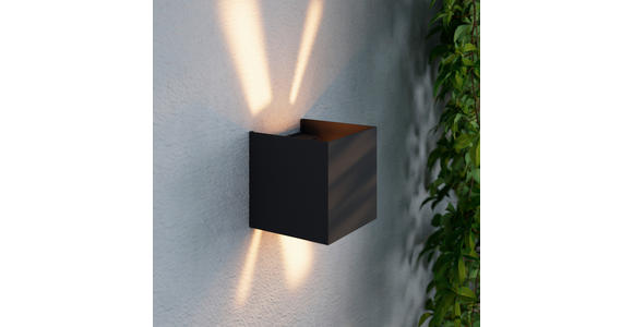 LED-WANDLEUCHTE 10/10/10 cm   - Schwarz, Basics, Kunststoff/Metall (10/10/10cm) - Novel