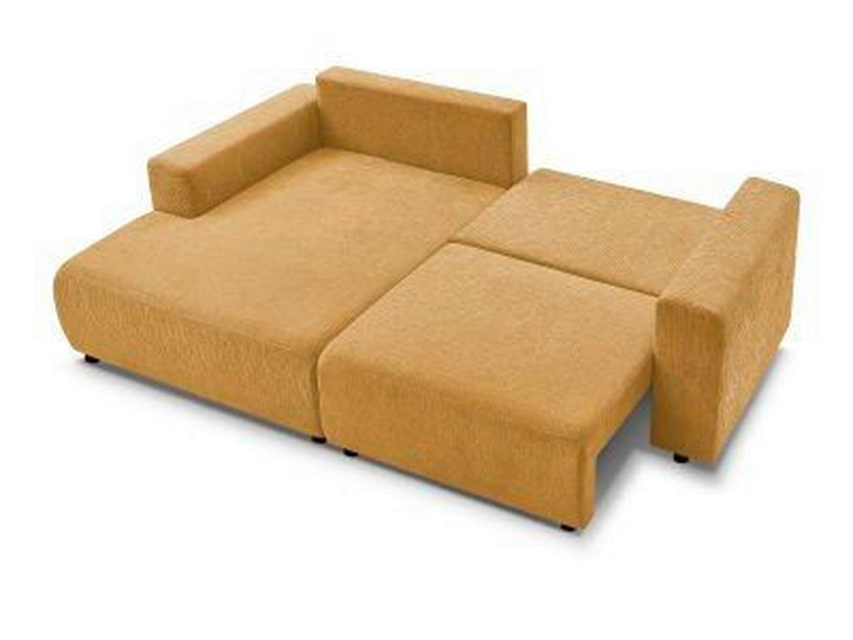 ECKSOFA Ottomane links  ATILLA Gelb Struktur  - Gelb/Schwarz, MODERN, Kunststoff/Textil (149/244cm)