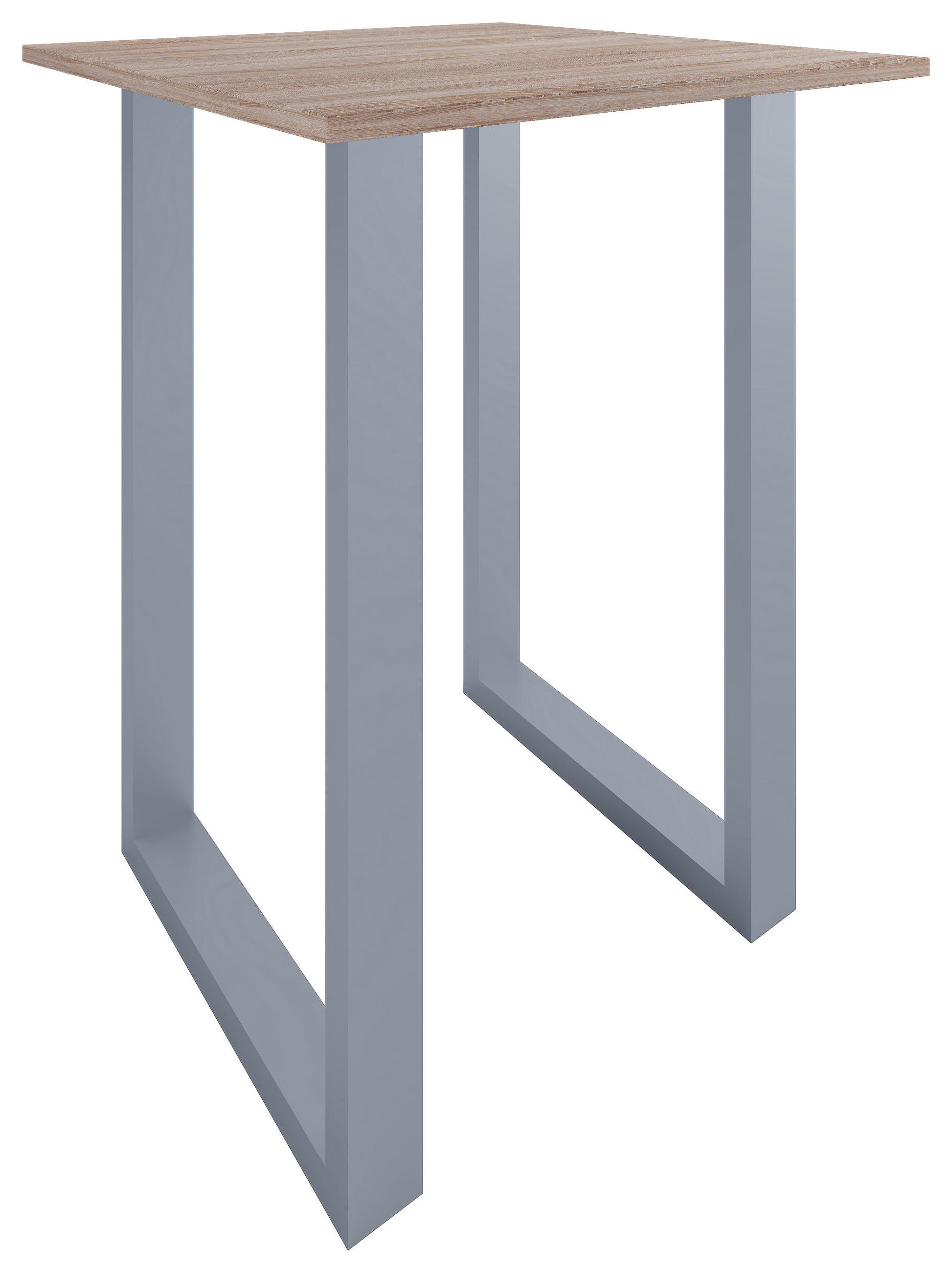 BARBORD i metall, trämaterial  80/80/102 cm  - Sonoma ek/silver, Klassisk, metall/trämaterial (80/80/102cm)