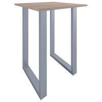 BARTISCH quadratisch Silberfarben, Sonoma Eiche  - Silberfarben/Sonoma Eiche, KONVENTIONELL, Holzwerkstoff/Metall (80/80/102cm)