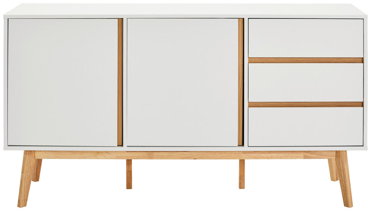 SIDEBOARD 150/80/40 cm  - vit/naturfärgad, Design, trämaterial/trä (150/80/40cm) - MID.YOU