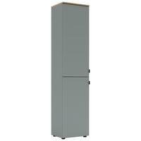 AKTENSCHRANK Eiche Artisan, Schilfgrün  - Schilfgrün/Eiche Artisan, KONVENTIONELL, Holzwerkstoff (45/198/38cm) - Voleo