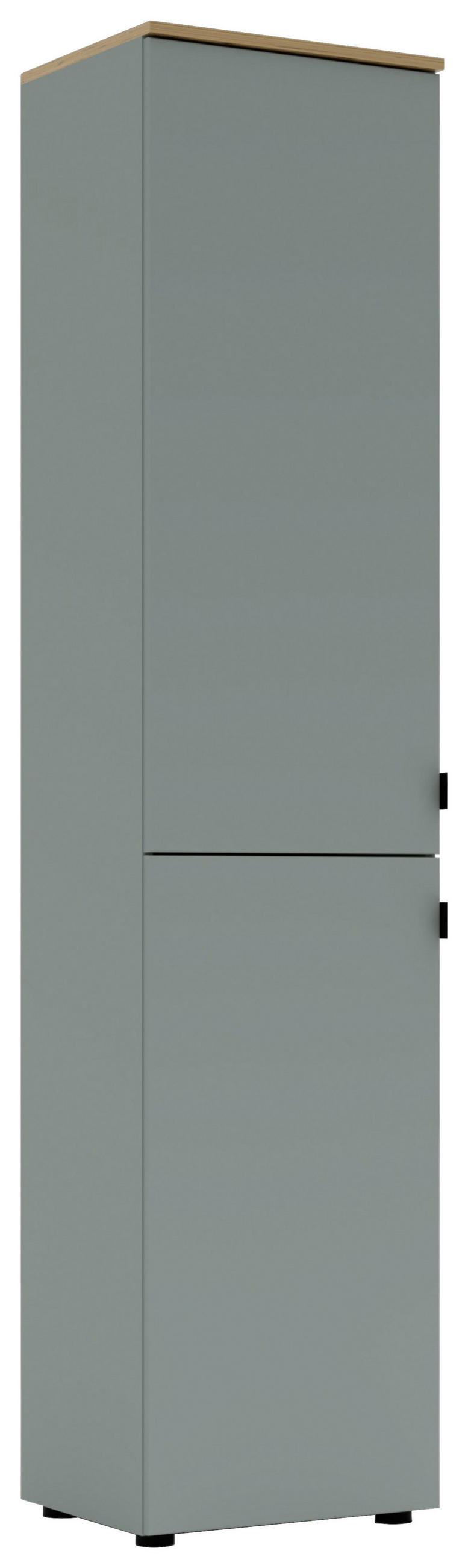 Voleo Aktenschrank Eiche Artisan, Schilfgrün 45x198x38 cm