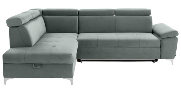 ECKSOFA in Mikrofaser Mintgrün  - Chromfarben/Mintgrün, KONVENTIONELL, Textil/Metall (206/271cm) - Carryhome