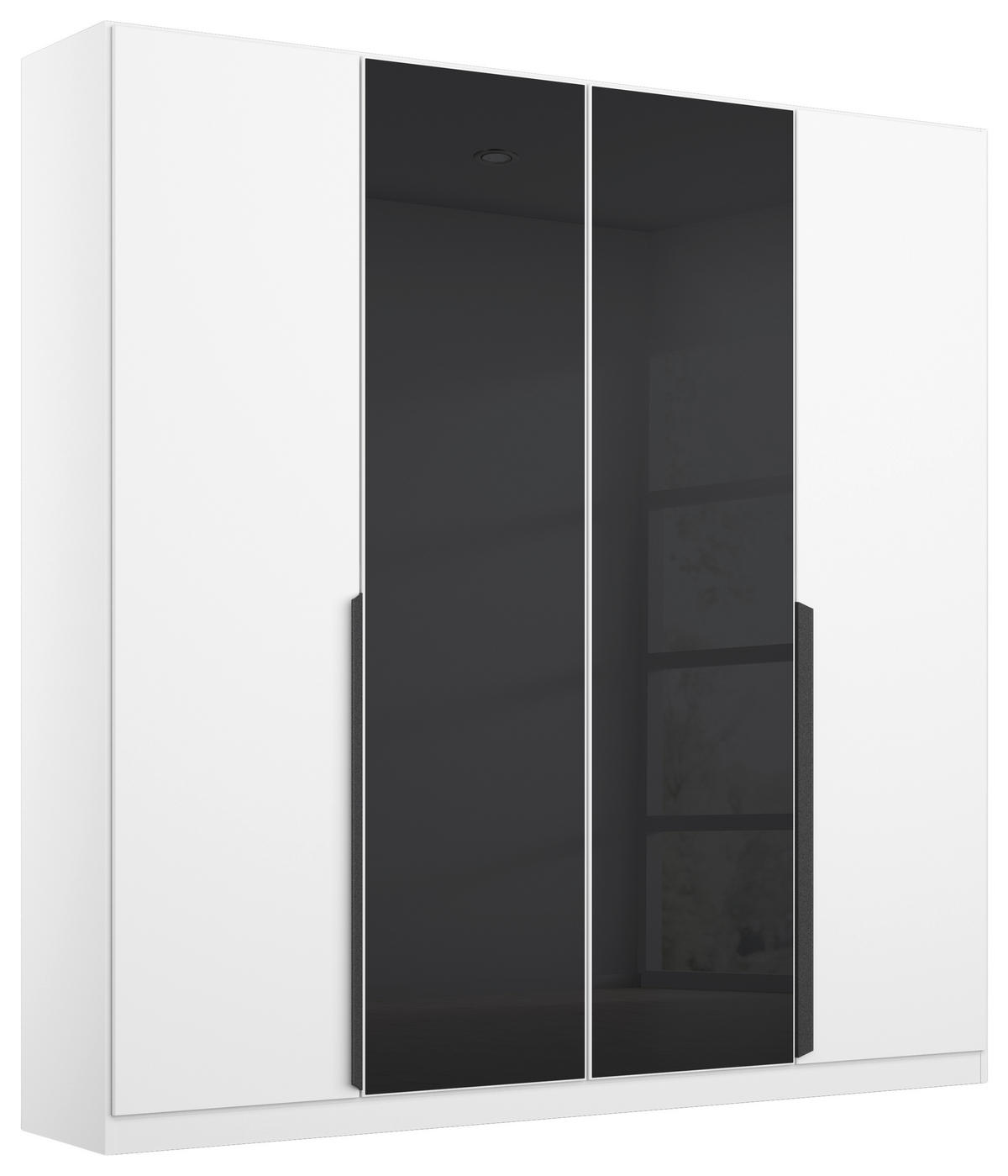 NYÍLÓAJTÓS SZEKRÉNY antracit, fehér  - antracit/fehér, Modern, faalapú anyag/Üveg (181/210/54cm) - Xora