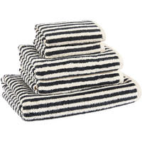 FROTTIERSET Schwarz, Ecru 5-teilig  - Ecru/Schwarz, KONVENTIONELL, Textil - Dieter Knoll