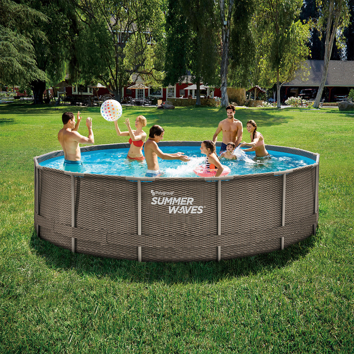 POOL PGP2Q01542D 457/106 cm  - Braun, KONVENTIONELL, Kunststoff (457/106cm) - Ambia Garden