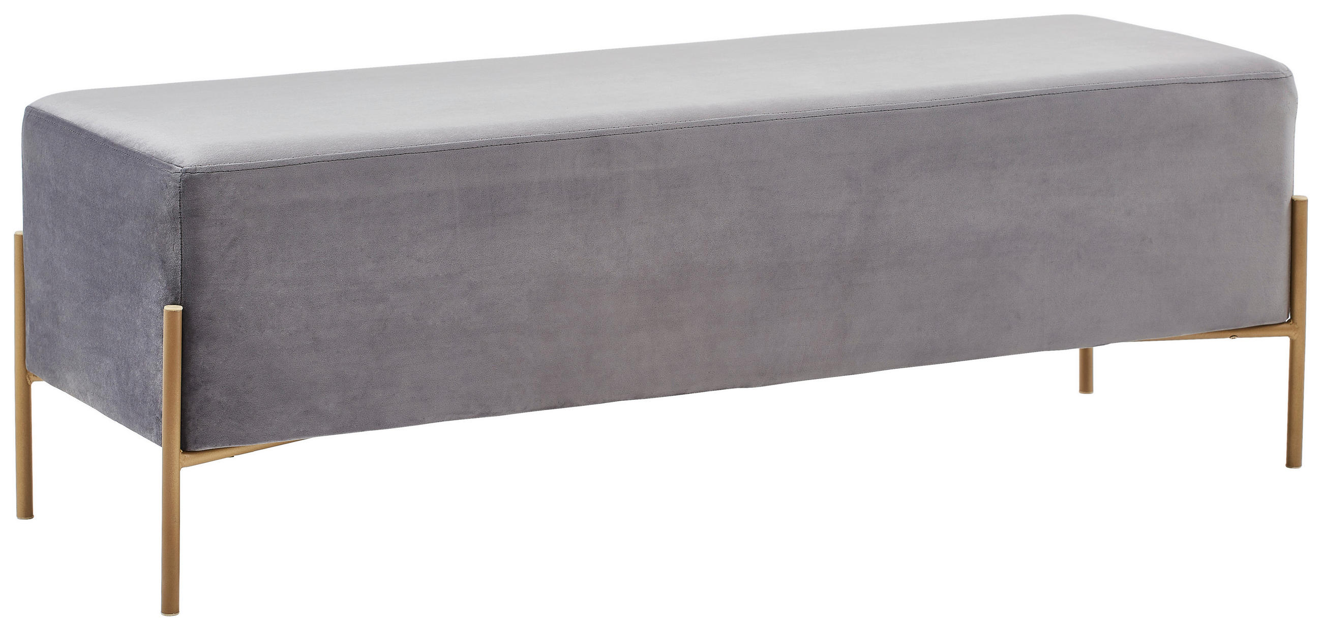 DLHÁ TABURETKA, textil, 122/43/40 cm - sivá/zlatá, Trend, kov/textil (122/43/40cm) - Xora