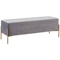 TABURETOVÁ LAVICE, textil, 122/43/40 cm - šedá/barvy zlata, Trend, kov/textil (122/43/40cm) - Xora