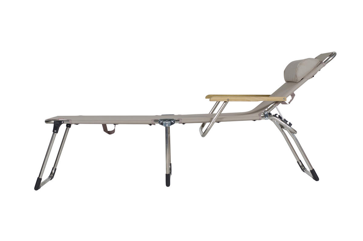 SONNENLIEGE 69/40/190 cm  - Taupe, Design, Textil/Metall (69/40/190cm) - FIAM