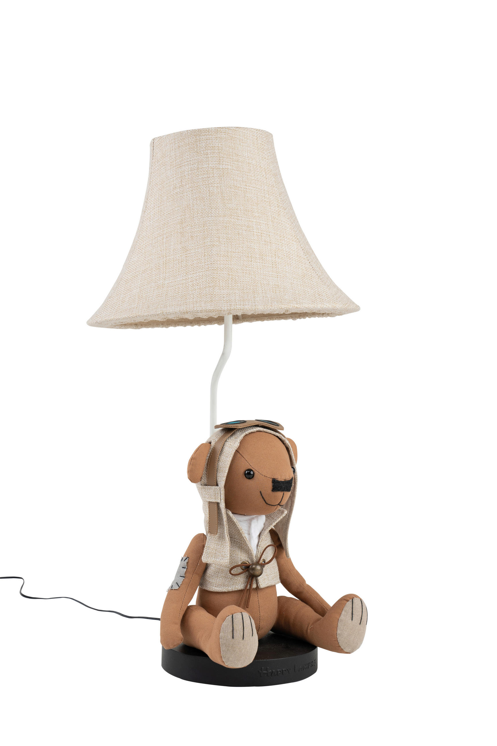LED-KINDERTISCHLEUCHTE Charles der Bär   - Beige/Weiß, LIFESTYLE, Textil/Metall (31,5/61/31,5cm) - Happy Lamps