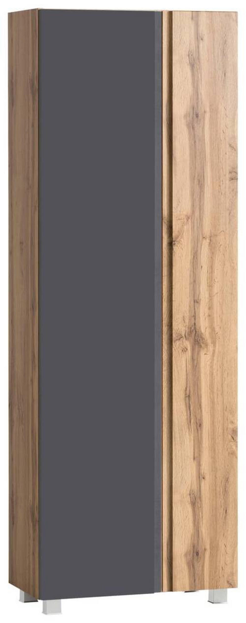 VYSOKÁ SKŘÍŇ, 65/180/35 cm - šedá/dub wotan, Moderní, kompozitní dřevo (65/180/35cm) - Held