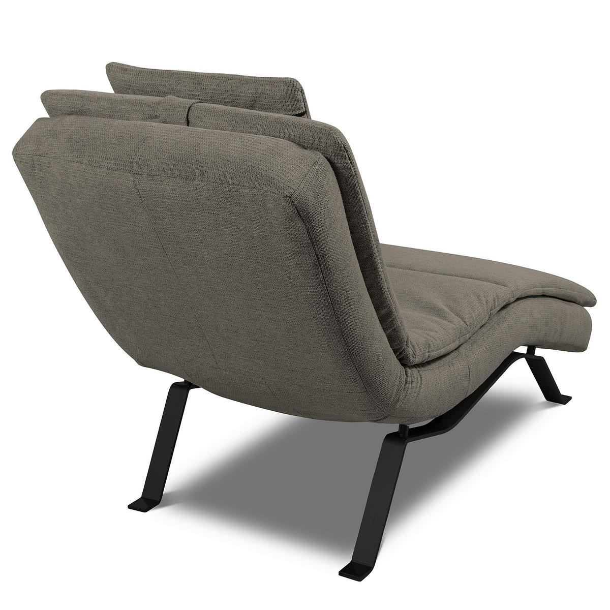 RELAXLIEGE Echtleder Dunkelgrau  - Dunkelgrau/Schwarz, Design, Leder/Metall (65/95/171cm) - Celina Home