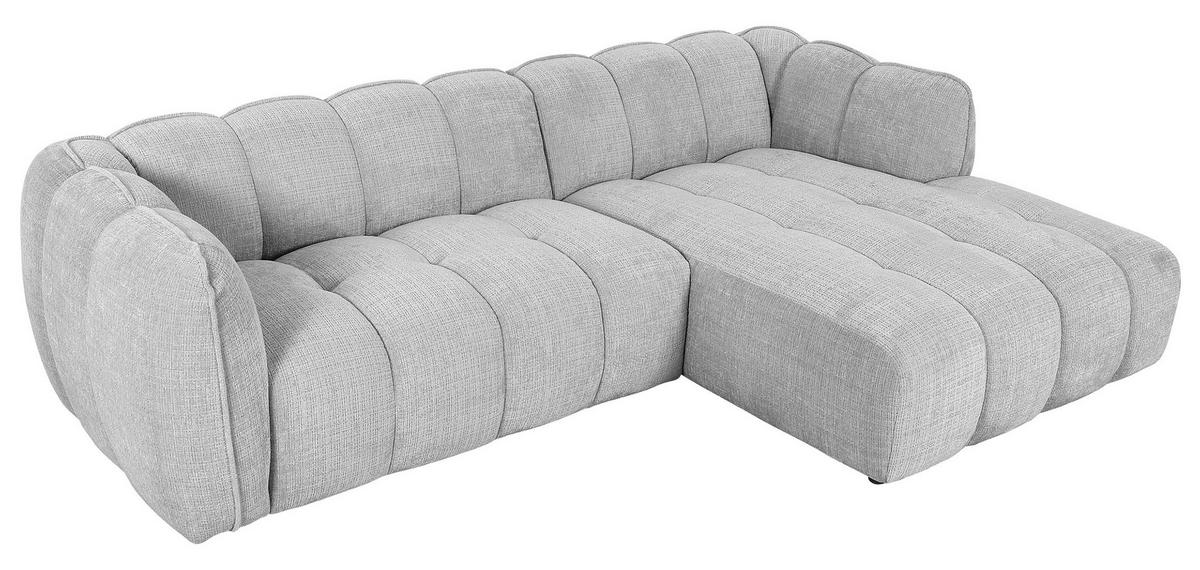 ECKSOFA Hellgrau Chenille  - Hellgrau/Schwarz, KONVENTIONELL, Kunststoff/Textil (272/172cm) - Carryhome