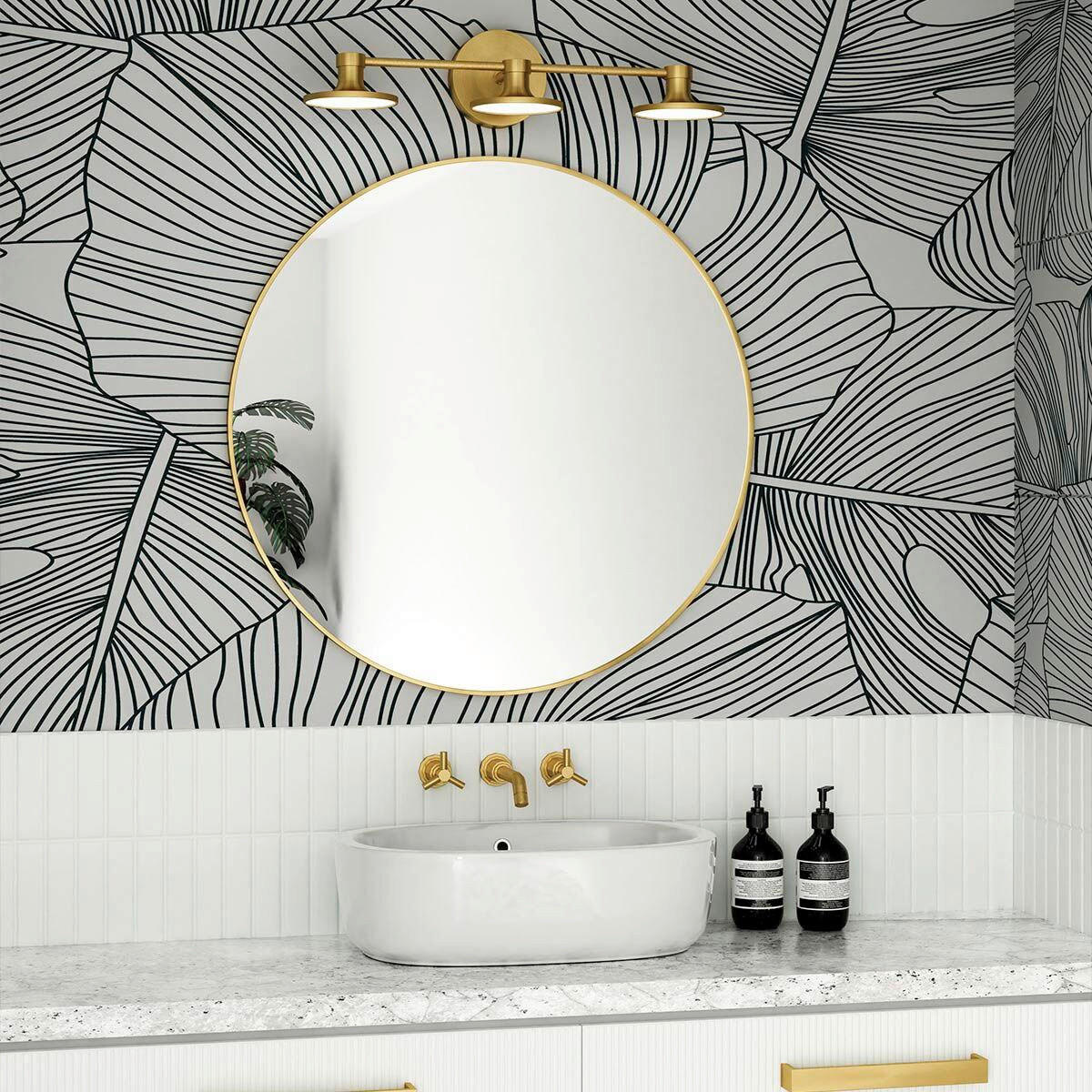 LED-WANDLEUCHTE Alora Mood 14/52,1/17,4 cm  - Messingfarben, Design, Kunststoff/Metall (14/52,1/17,4cm) - Elstead Lighting
