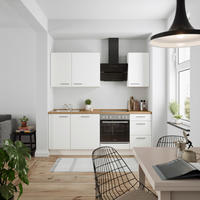 KÜCHENLEERBLOCK Touch 210 cm  in Weiß, Eichefarben  - Edelstahlfarben/Eichefarben, MODERN, Holzwerkstoff/Metall (210cm) - Nobilia