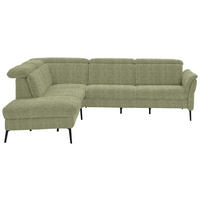ECKSOFA in Struktur Grün  235/275 cm  - Schwarz/Grün, MODERN, Textil/Metall (235/275cm) - Cantus