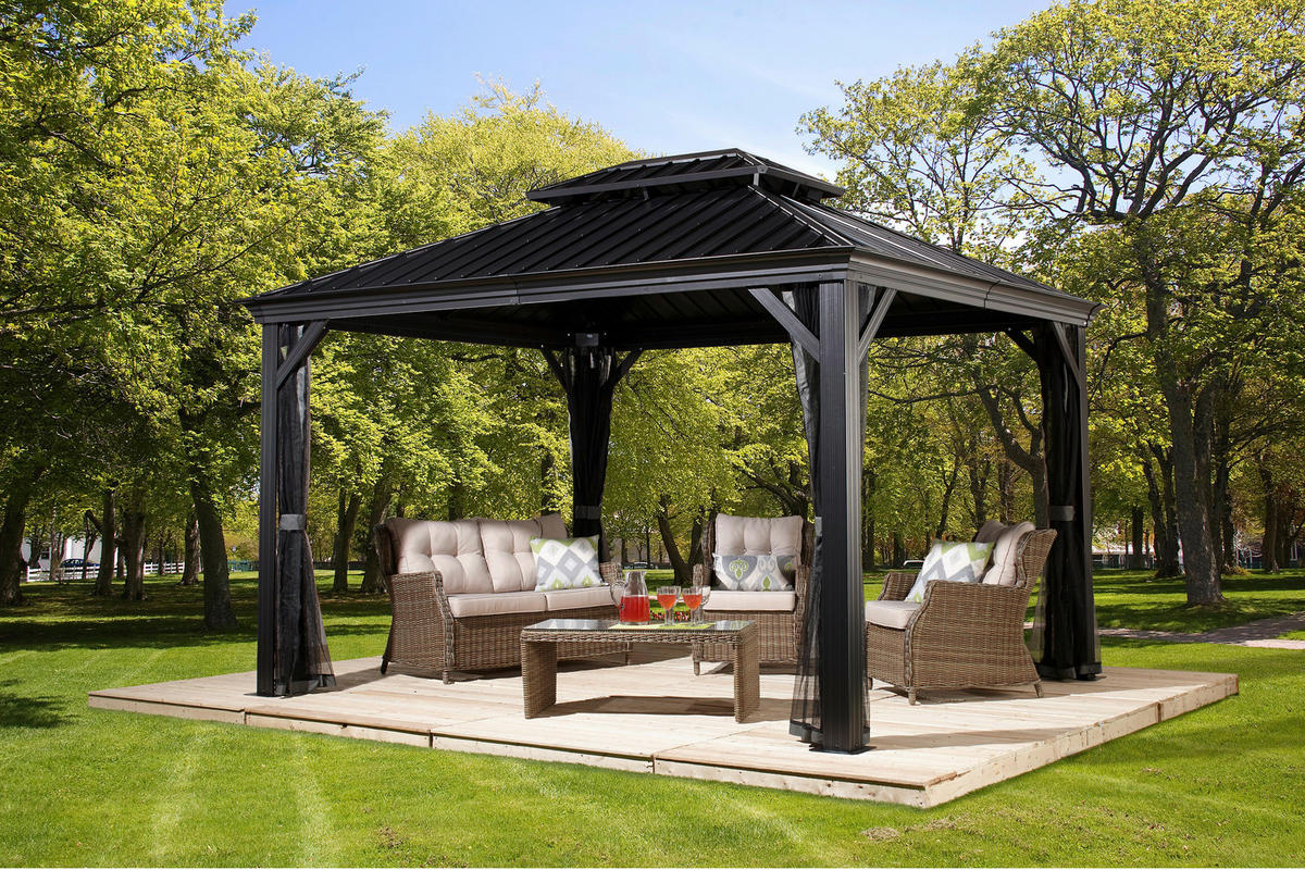 PAVILLON 369/291/298 cm   - Anthrazit, Basics, Metall (369/291/298cm)