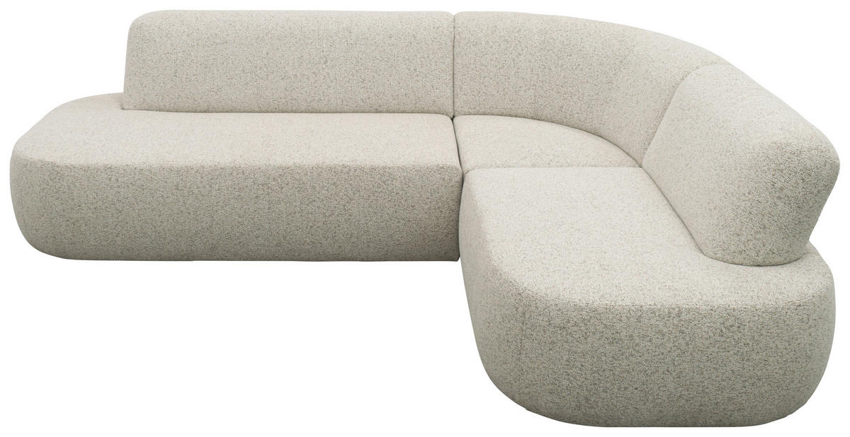 ECKSOFA 200 029 Beigebraun Webstoff  - Beigebraun/Schwarz, MODERN, Kunststoff/Textil (214/280cm) - Livetastic