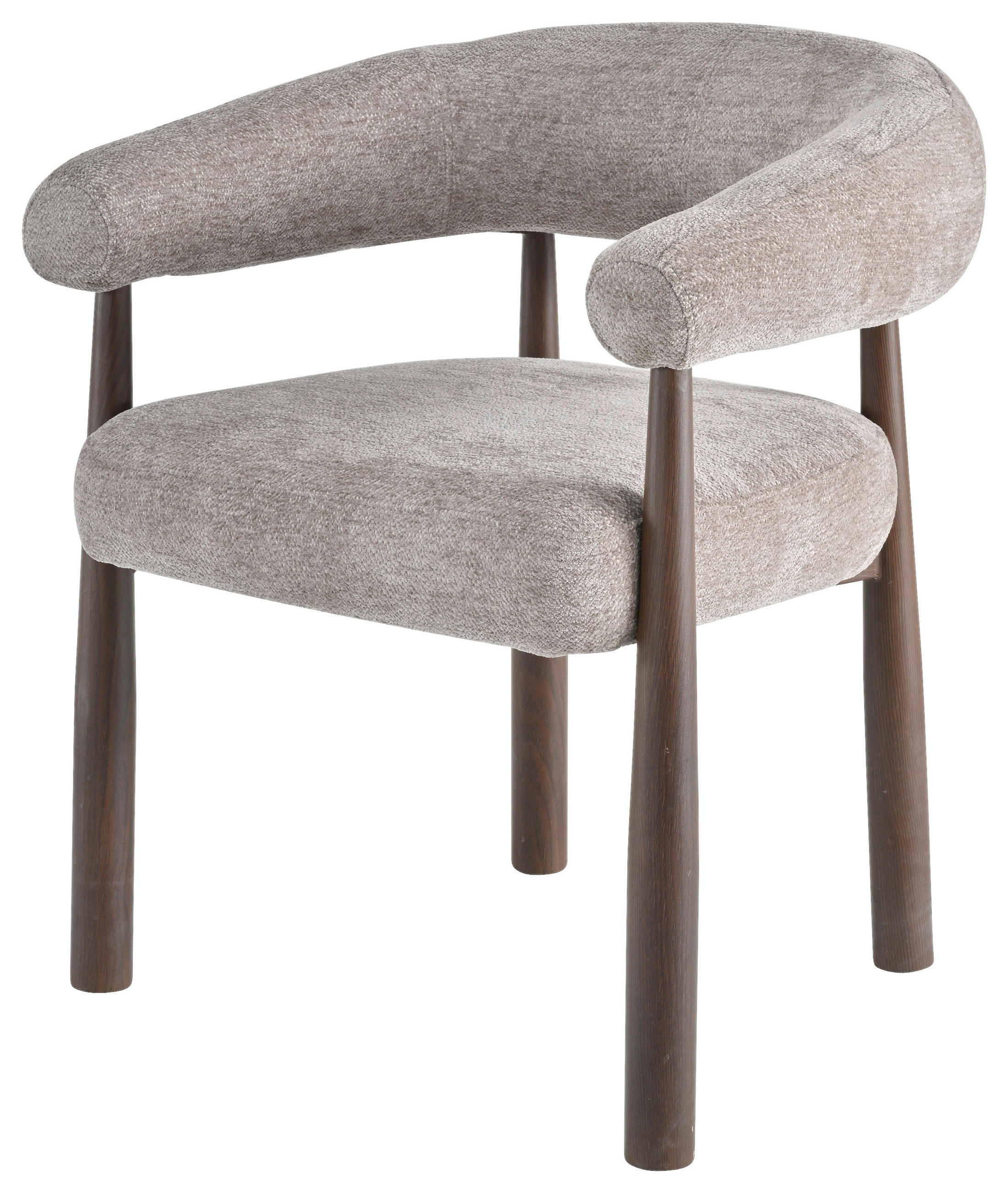 ARMLEHNSTUHL   Webstoff  Beige, Walnussfarben  - Beige/Walnussfarben, MODERN, Textil/Metall (61/75/61cm) - Livetastic