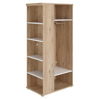 SCHRANK - Weiss/Eichefarben, Design, Holzwerkstoff (96/201,3/63,5cm) - Paidi