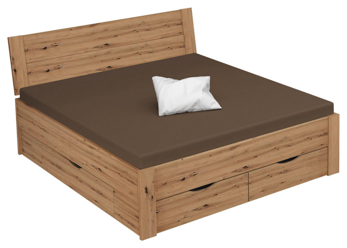 STAURAUMBETT 140/200 cm  in Eichefarben  - Eichefarben, Design, Holzwerkstoff (140/200cm) - Xora